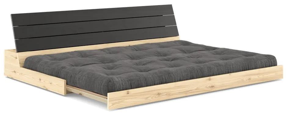 Черен/антрацит разтегателен диван от велур 196 cm Base – Karup Design