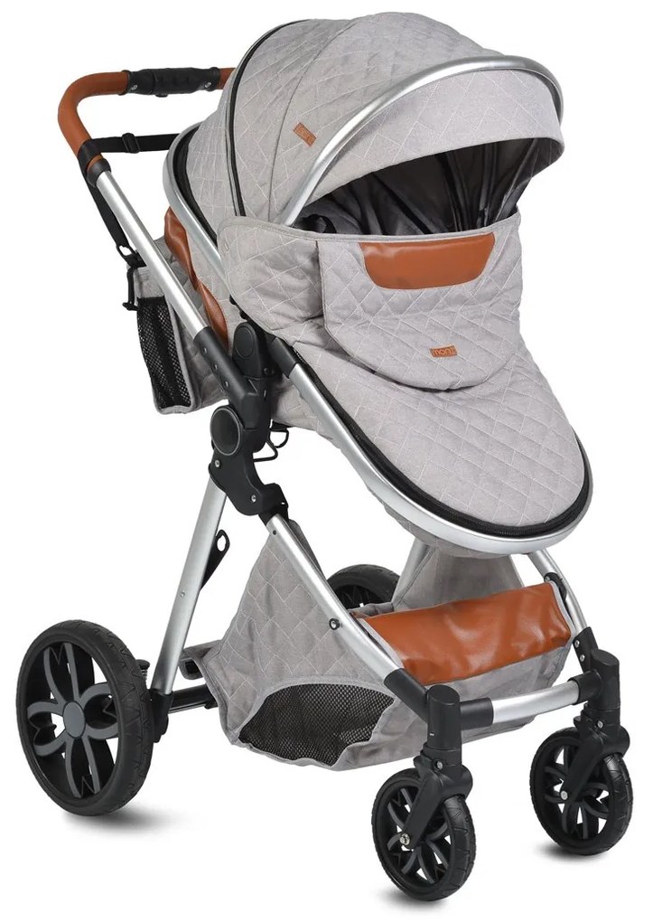 Moni  -  Комбинирана детска количка Alma светлосив