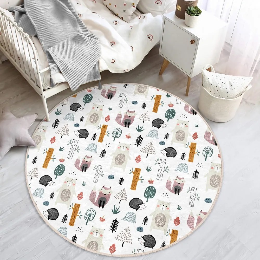 Бял детски килим ø 80 cm Comfort - Mila Home