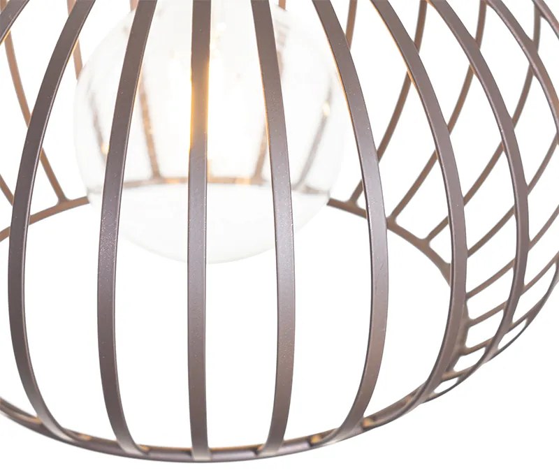 Модерно висящо осветително тяло кафяво овално 3-светлина - Saffira