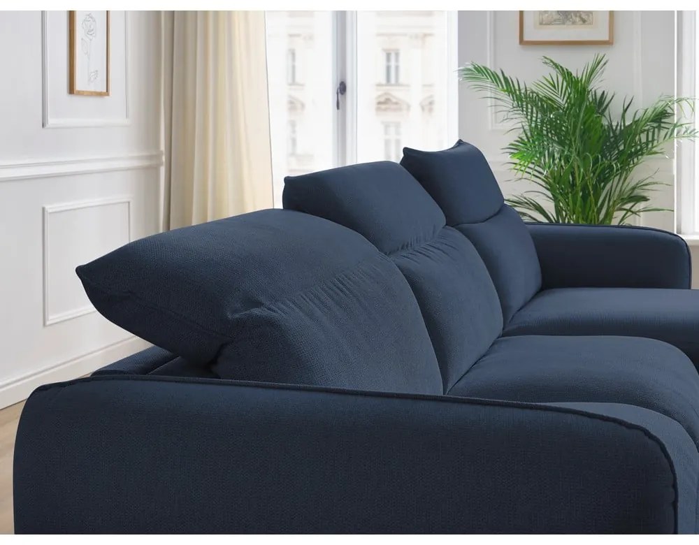 Тъмносин разтегателен ъглов диван (променлив) Achille – Bobochic Paris