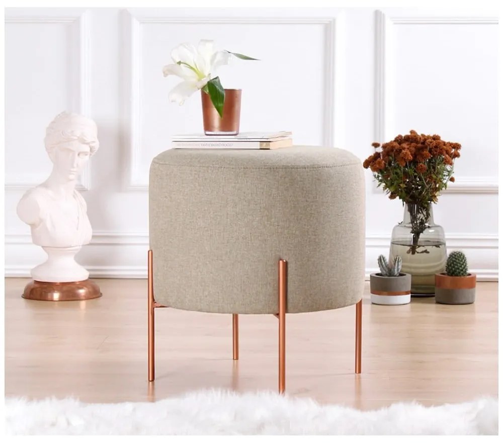 Бежова табуретка Copper – Artie