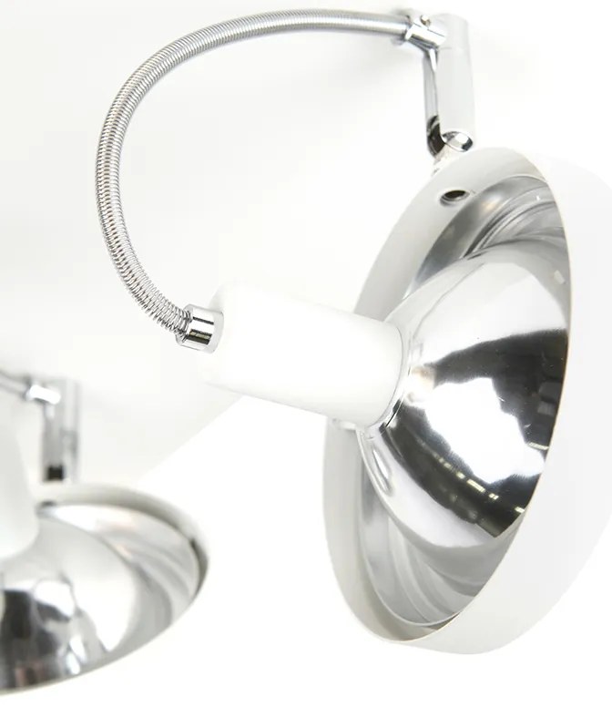 Дизайнерски прожектор бял 4-светлина регулируем - Nox