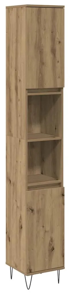 857203 vidaXL Шкаф за баня, дъб артизан, 30x30x190 см, инженерно дърво
