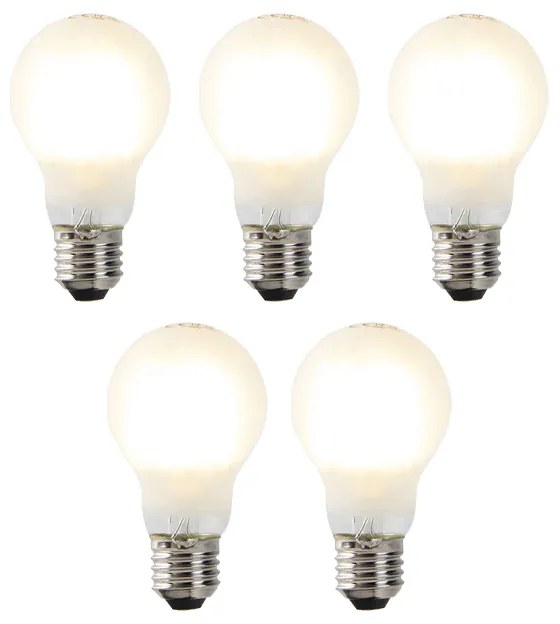Комплект от 5 E27 димируеми LED крушки A60 матирани 7W 806lm 2700K