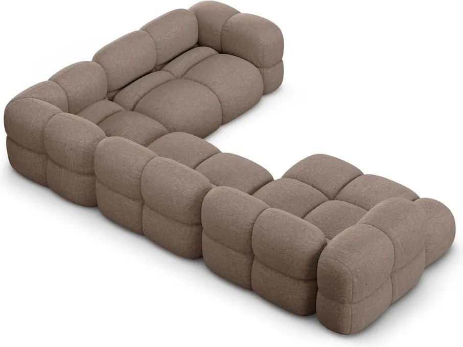 Кафяв ъглов диван (десен ъгъл/U форма) Loretto – Cosmopolitan Design