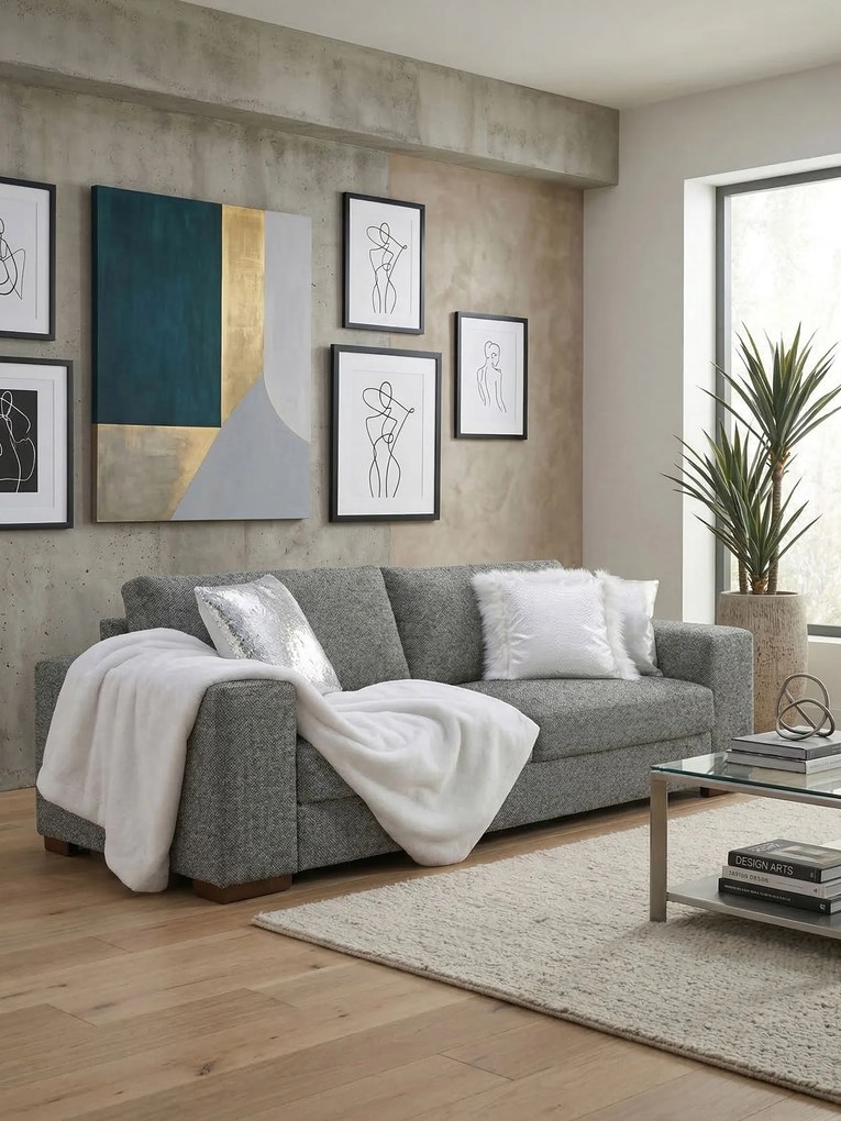 Диван Fantasy двуместен-165φ 90β εκ-Γκρι