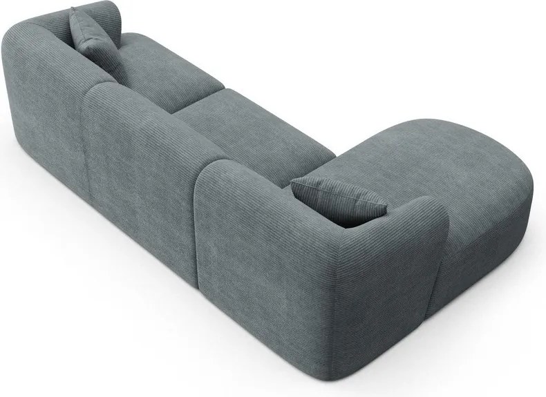 Тъмносив ъглов диван от рипсено кадифе (ляв ъгъл) Campi – Cosmopolitan Design