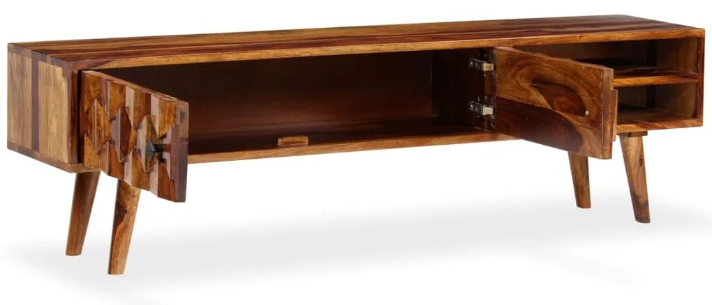 244683 vidaXL ТВ шкаф, акациево дърво масив, 140x30x40 cм