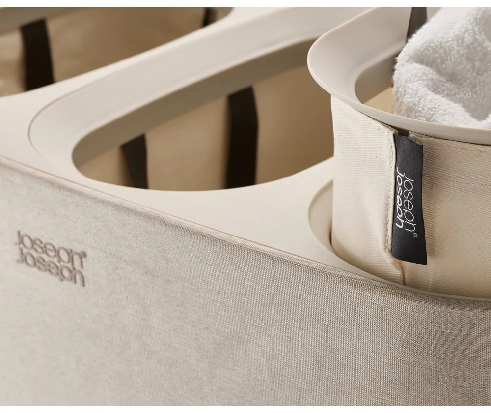 Бежов текстилен кош за пране 90 l Tota Trio – Joseph Joseph