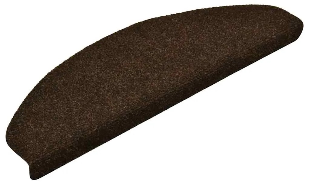 322351 vidaXL Изтривалки за стълби, самозалепващи се, 15 бр., 65x21x4 см, кафяви, полукръгли, големи