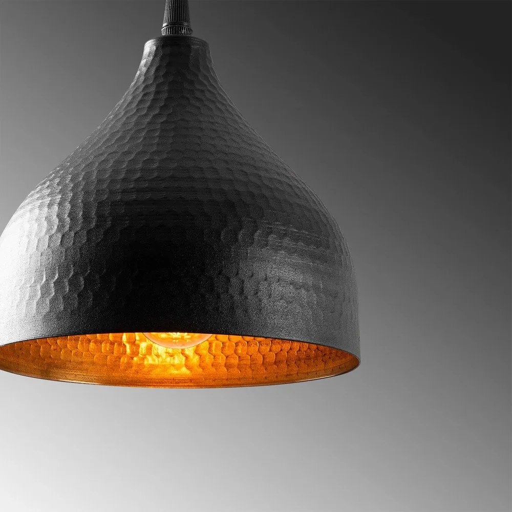 Черно висящо осветително тяло с метален абажур ø 18 cm Tattoo – Opviq lights