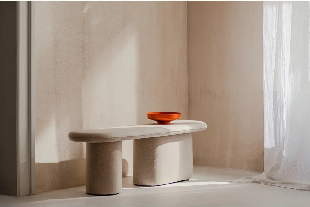 Бежова вълнена подплатена пейка Rull – noo.ma