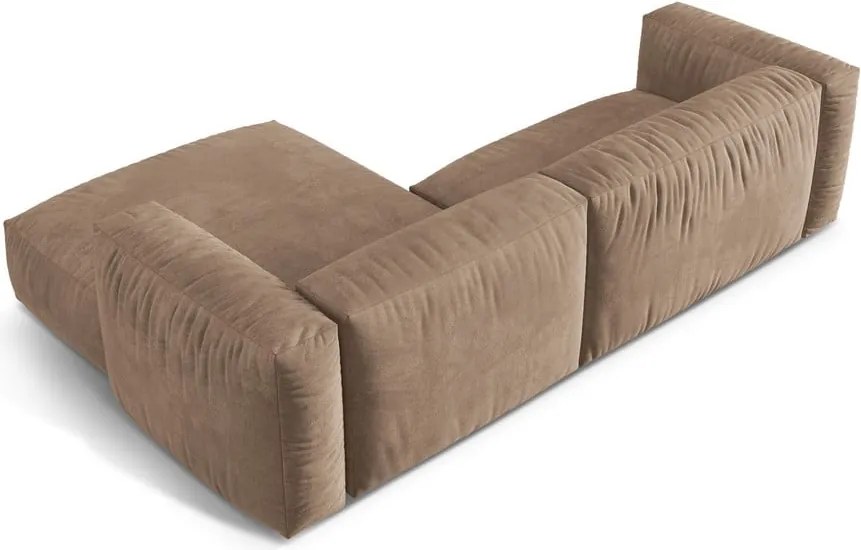 Светлокафяв кадифен модулен ъглов диван (десен ъгъл) Martina – Micadoni