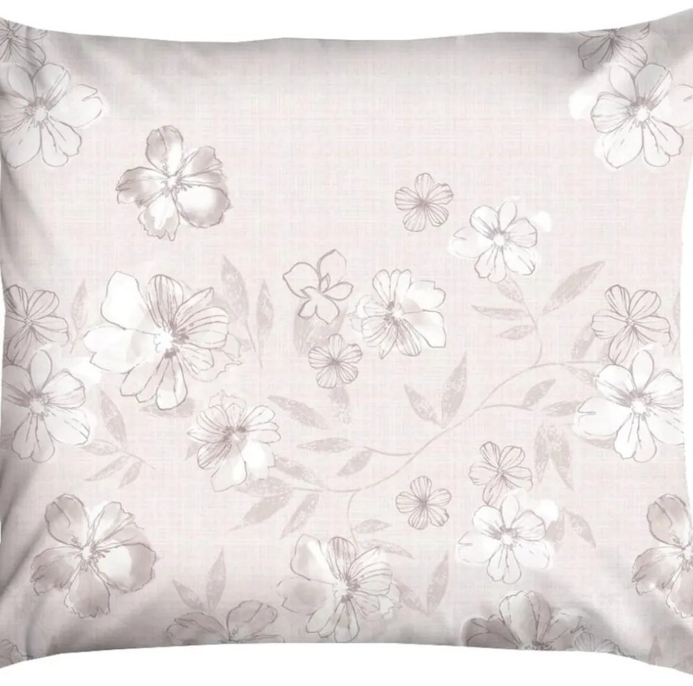 Премиум памучно спално бельо, бежово с флорална шарка Ширина: 160 см | Дължина: 200 см