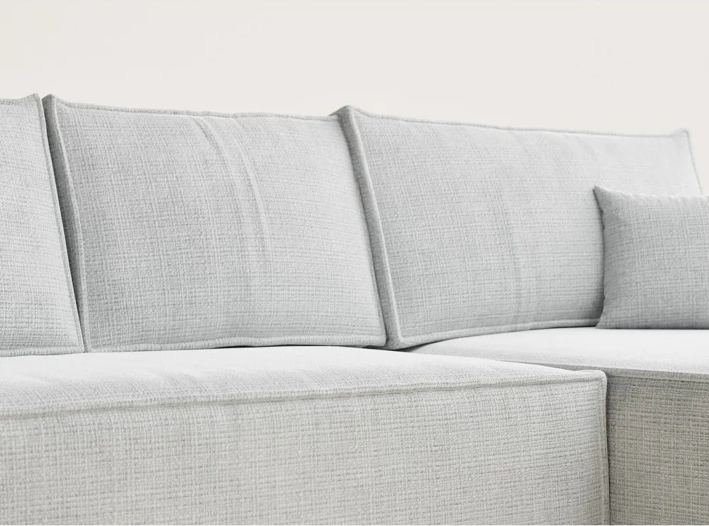 Светлосив шенилов сгъваем/с място за съхранение ъглов диван (десен ъгъл) Maze – Maison de Rêve