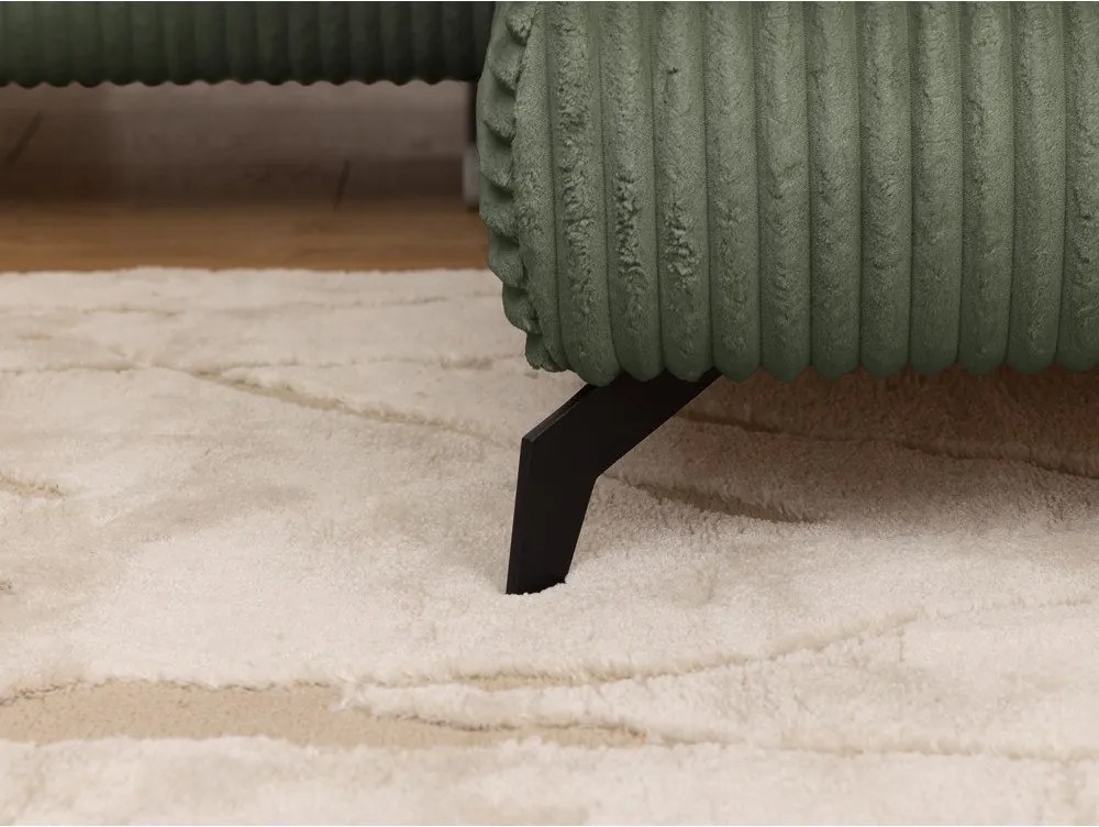 Зелен ъглов диван от рипсено кадифе (десен ъгъл L форма) Marbeya – Ropez