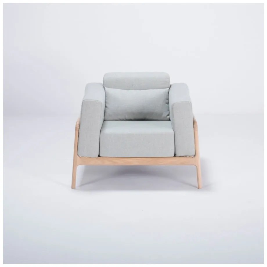 Фотьойл от дъбово дърво със синьо-сива текстилна седалка Fawn - Gazzda