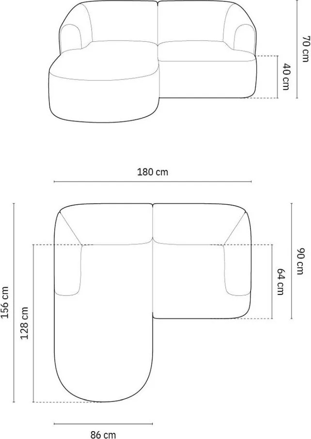 Светлосив кадифен ъглов диван (ляв ъгъл) Campi – Cosmopolitan Design