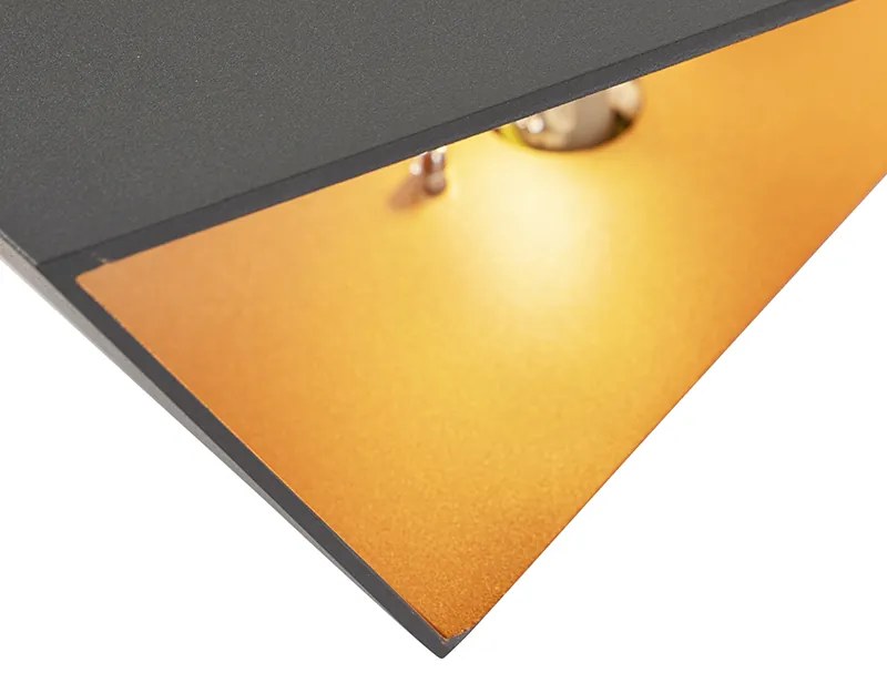 Дизайнерска стенна лампа сива с меден интериор - Fold