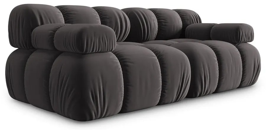 Тъмносив кадифен диван 188 cm Bellis - Micadoni Home