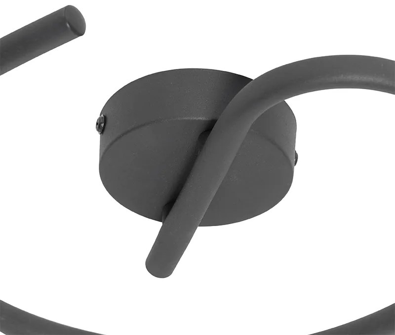 Дизайнерски таванна лампа черна със злато 3-светлина кръгла - Noud