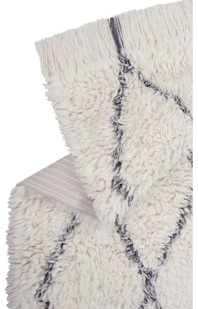 Кремав ръчно изработен вълнен килим подходящ за пране 80x140 cm Berber Soul – Lorena Canals