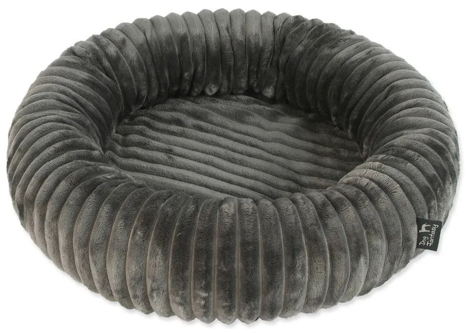 Тъмносиво легло за домашни любимци ø 70 cm Dog Fantasy Stripe – Plaček Pet Products