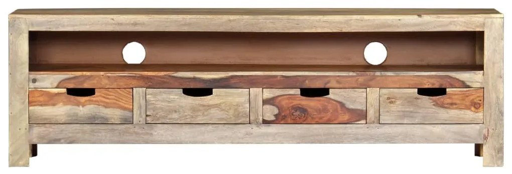 247750 vidaXL ТВ шкаф, акациево дърво масив, 130x30x40 cм