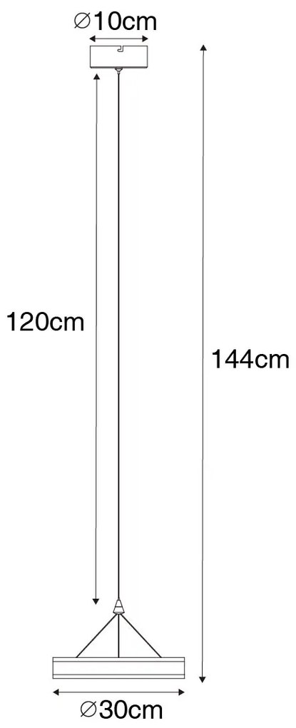 Висяща лампа от стомана 30 см с LED 3-степенна димируема - Lyani