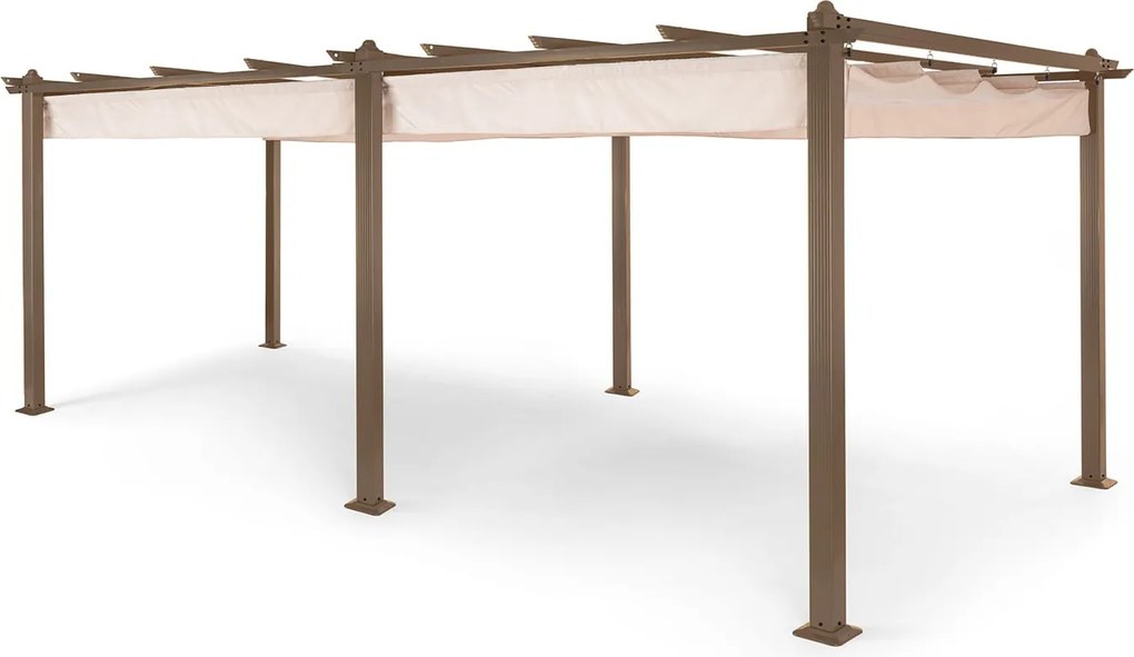 Blumfeldt Pantheon Rust, пергола, алуминиева четириъгълна тръба, 3 × 6 м, 4 ъглови стълбове, непромокаема