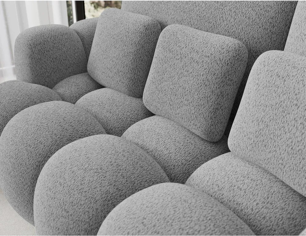 Сив разтегателен диван от букле 256 cm Cotonn – ELTAP
