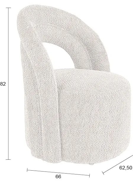 Кремаво въртящо се кресло от букле Seina – Dutchbone