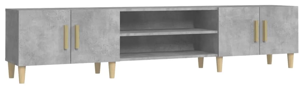 816260 vidaXL ТВ шкаф, бетонно сиво, 180x31,5x40 см, инженерно дърво