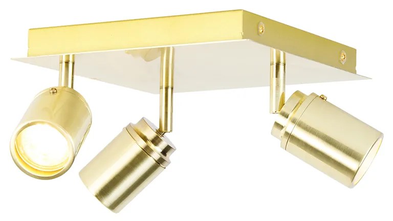 Модерен баня прожектор месинг квадратен 3-светлина IP44 - Ducha