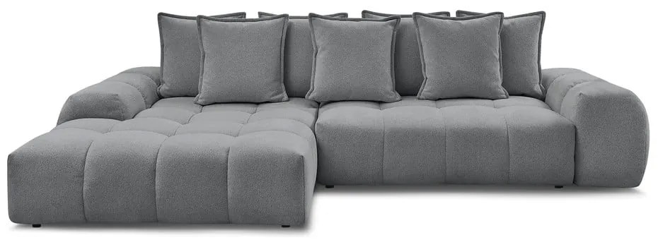 Тъмносив шенилов сгъваем/с място за съхранение ъглов диван (ляв ъгъл) Everest – Bobochic Paris