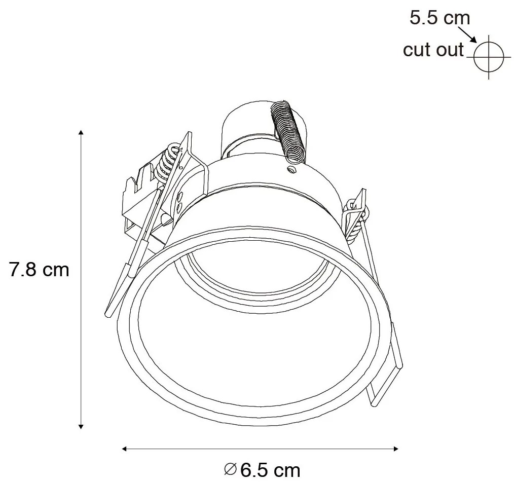 Комплект от 12 вградени прожектора бели GU10 35mm IP44 - Dept