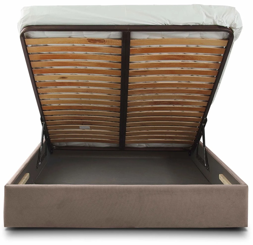 Тапицирано легло Manhattan-Mocca-90 x 200-Με μηχανισμό ανύψωσης