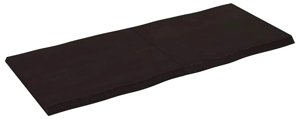 364032 vidaXL Плот за маса тъмнокафяв 140x60x(2-4) см обработен масивен дъб