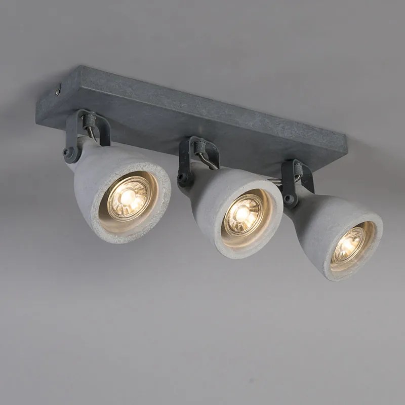 Индустриален прожектор сив бетон 3-светлина - Creto