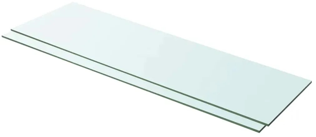 3051586 vidaXL Рафтове, 2 бр, панели прозрачно стъкло, 100x30 см