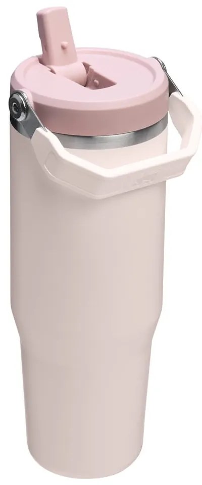 Светлорозов термос от неръждаема стомана 890 ml IceFlow™ Flip Straw 2.0 Tumbler Rose Quartz – Stanley