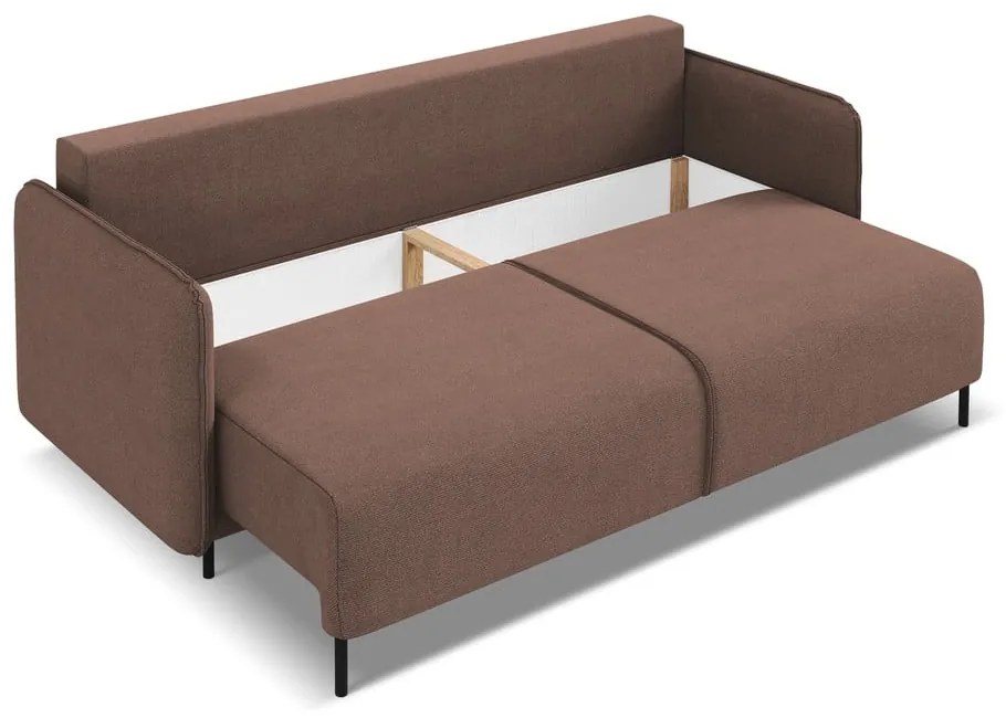 Розов разтегателен диван с място за съхранение 226 cm Luana – Makamii