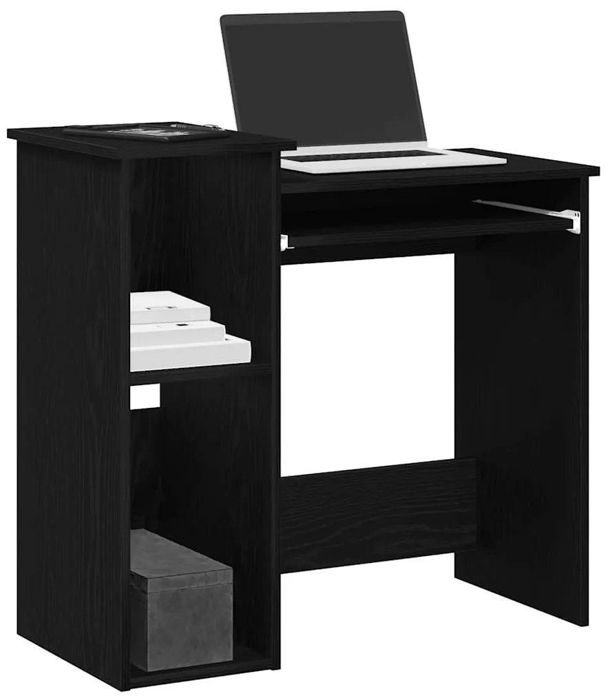 860446 vidaXL Бюро с рафтове, черно, 84x40x78 см, ПДЧ