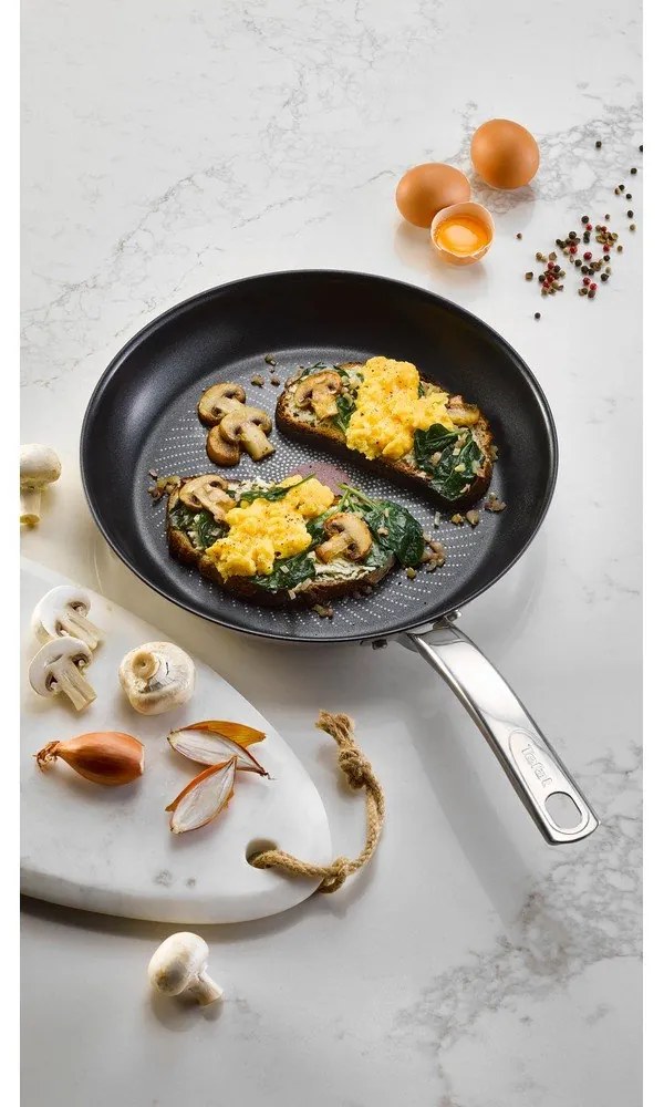 Тиган с незалепващо покритие от неръждаема стомана ø 24 cm Intuition B8170444 – Tefal