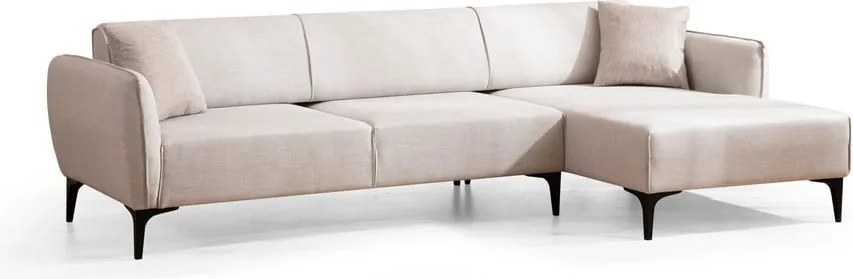 Бял ъглов диван , десен ъгъл Belissimo – Balcab Home