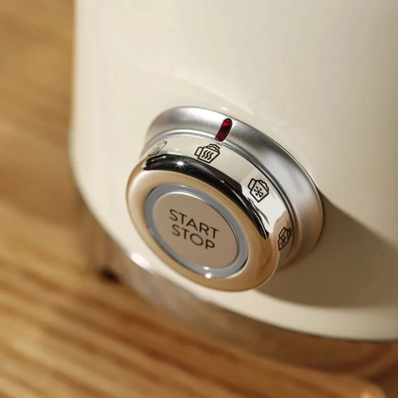 Уред за разпенване на мляко Smeg MFF11CREU, 500 W, 600 мл, 8 програми, Подвижна кана, Автоматично изключване, Крем