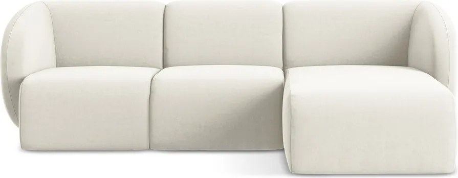 Бежов кадифен ъглов диван (десен ъгъл) Lani – Makamii