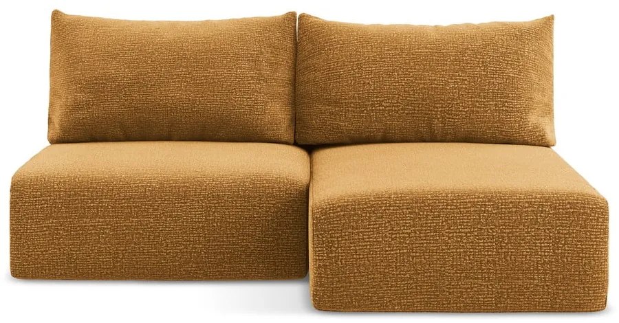 Оранжев разтегателен ъглов диван с място за съхранение (десен ъгъл) Kalena – Makamii