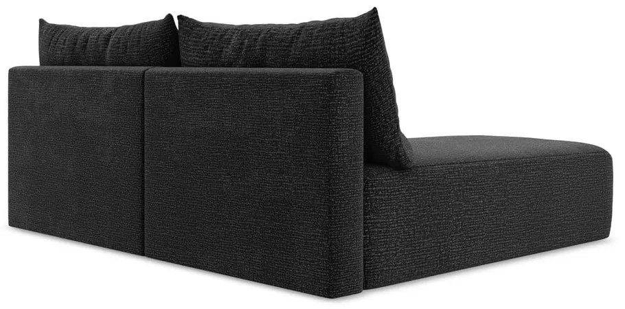 Черен разтегателен ъглов диван с място за съхранение (ляв ъгъл) Kalena – Makamii